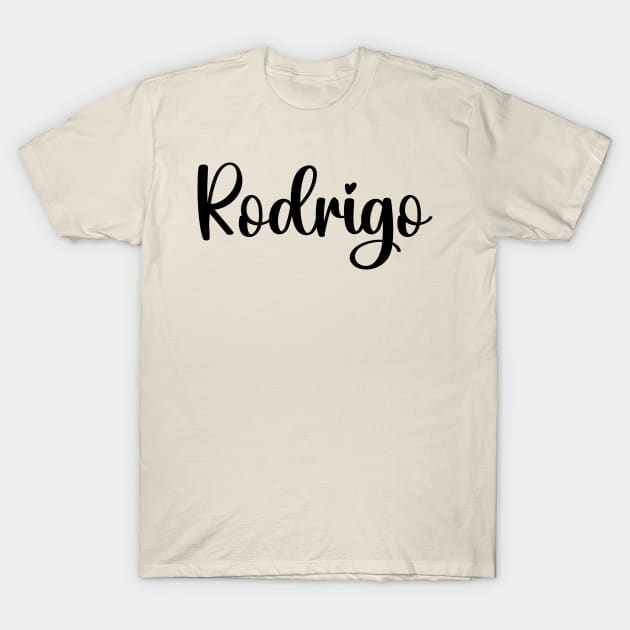 Rodrigo, Typography Name T-Shirt by Arabic calligraphy Gift 